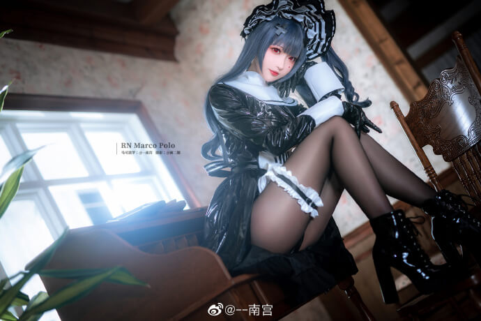 《碧蓝航线》马可波罗黑丝大长腿女仆cos|cn--南宫