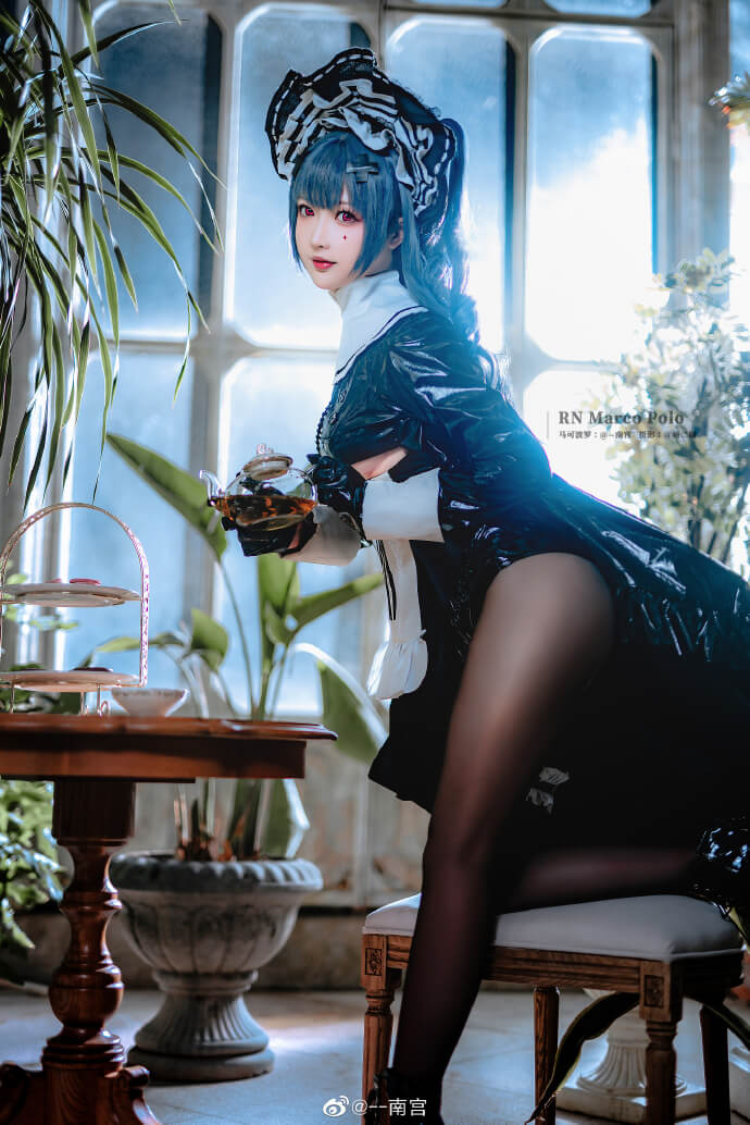 《碧蓝航线》马可波罗黑丝大长腿女仆cos|cn--南宫
