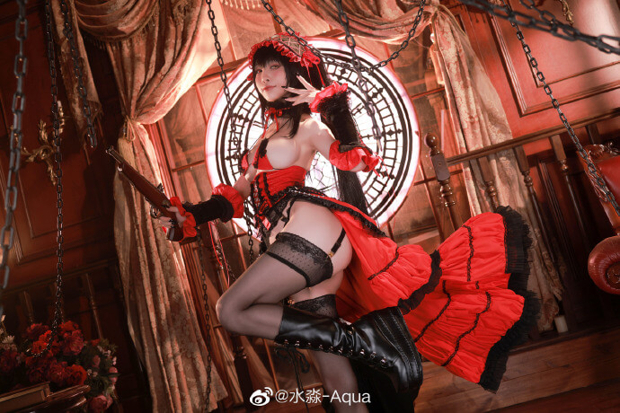 《约会大作战》时崎狂三cos,又纯又欲魅魔表情 cn水淼-Aqua