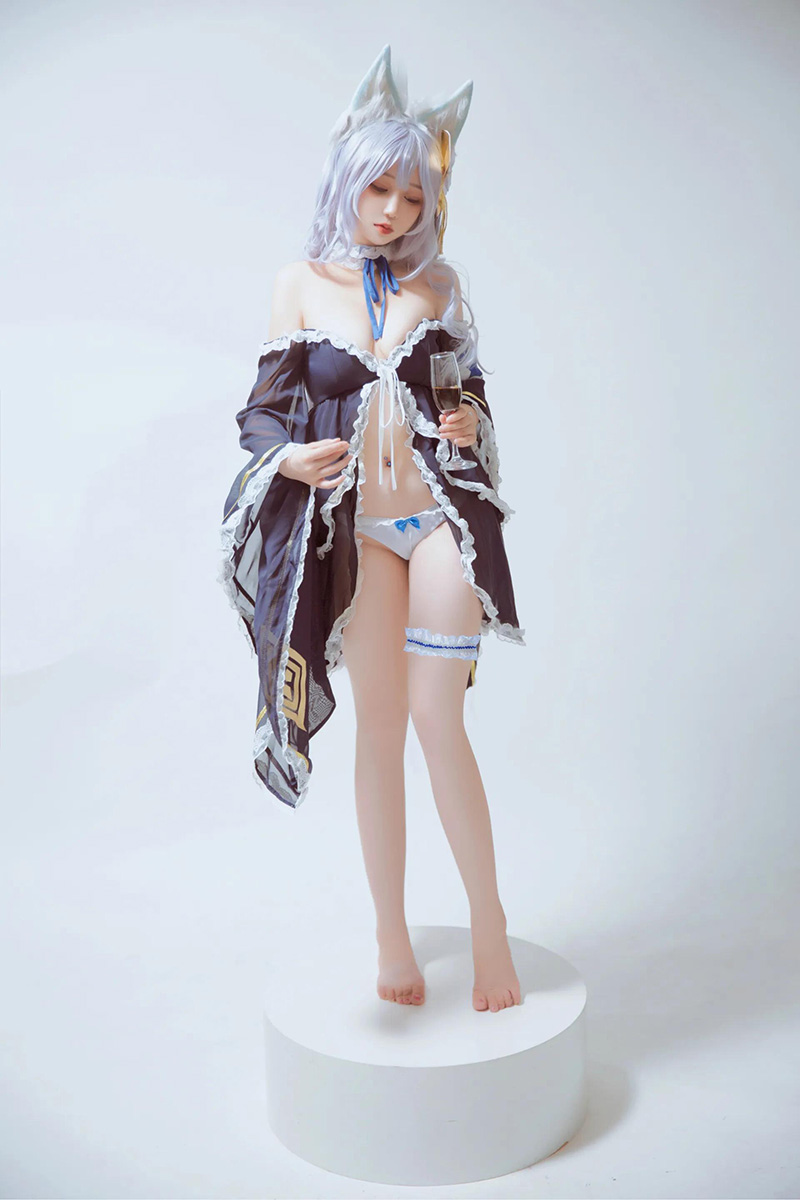 《碧蓝航线》信浓同人睡衣cosplay 犹如见到真人手办了