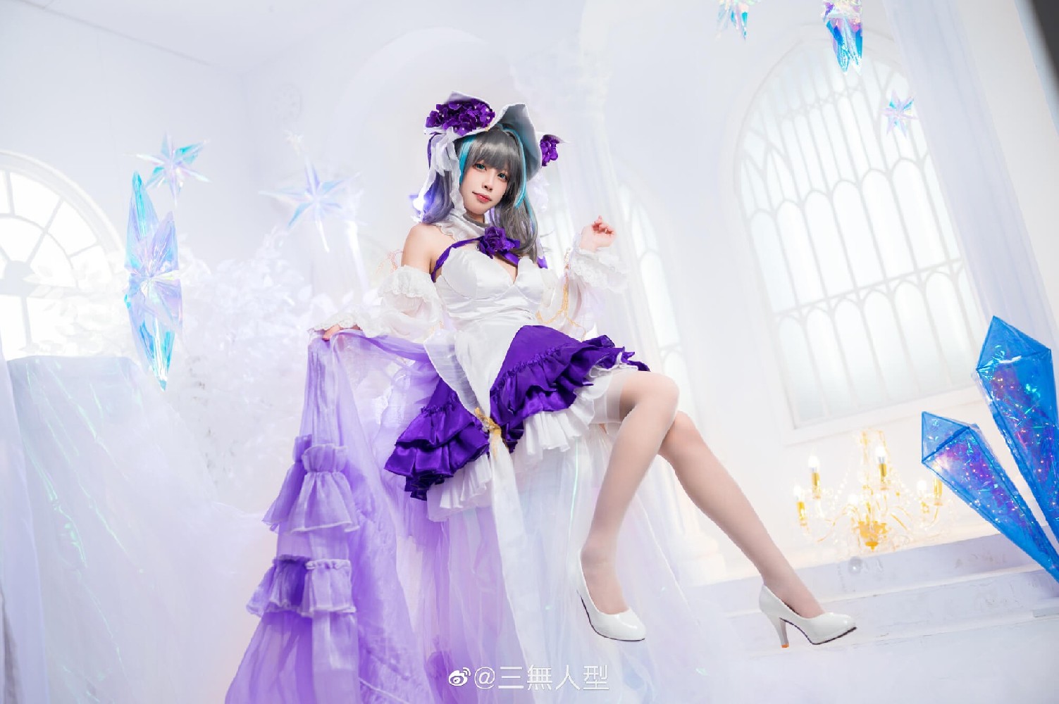 《碧蓝航线》柴郡换装「冰雪公主」cosplay