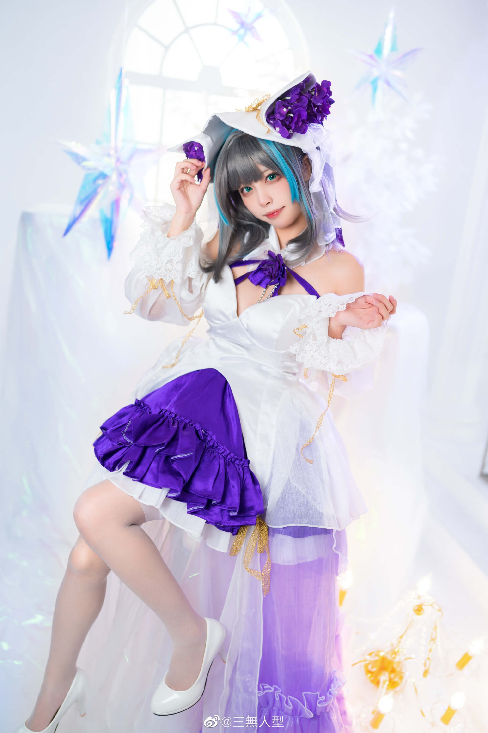 《碧蓝航线》柴郡换装「冰雪公主」cosplay