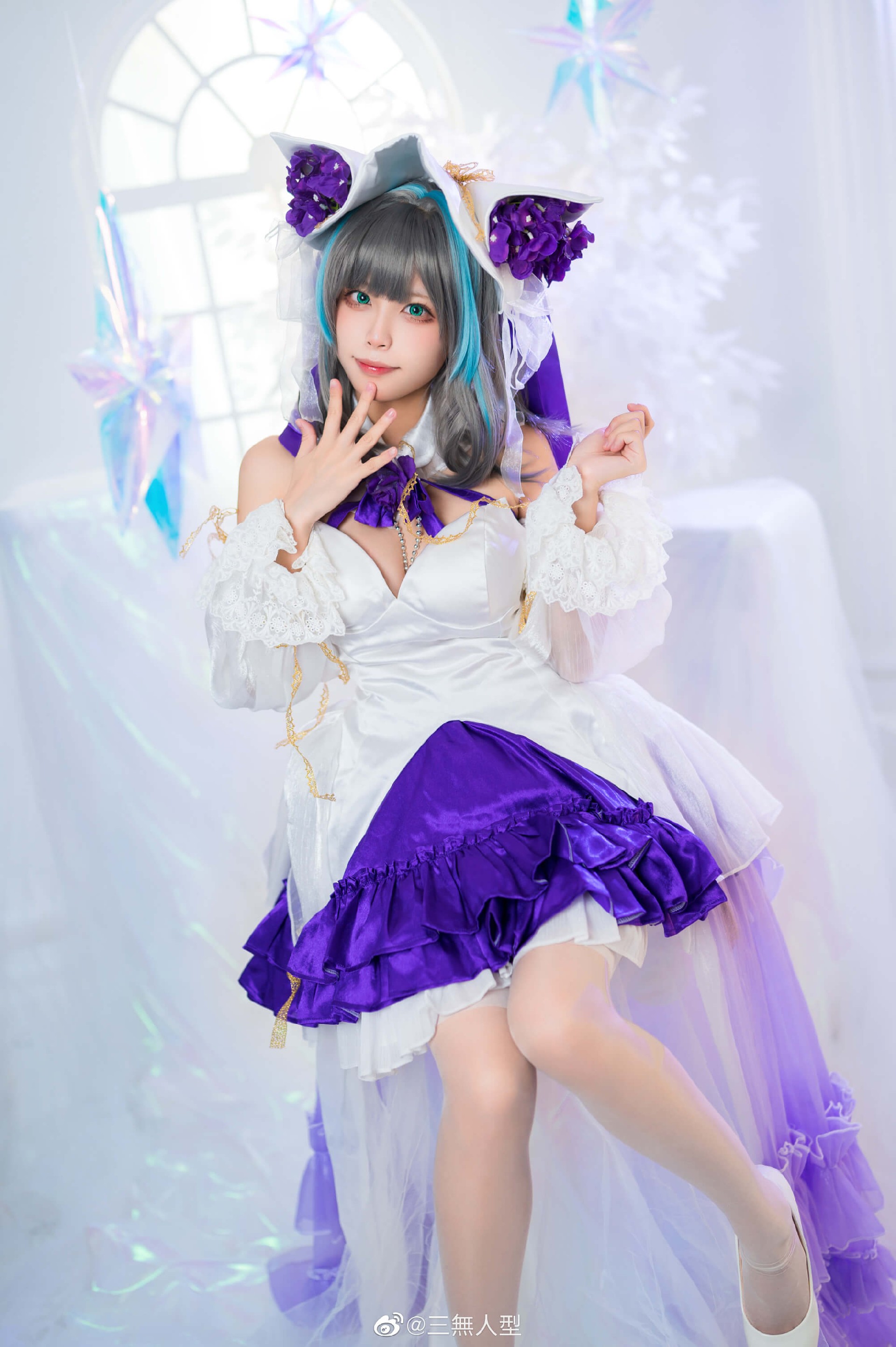 《碧蓝航线》柴郡换装「冰雪公主」cosplay