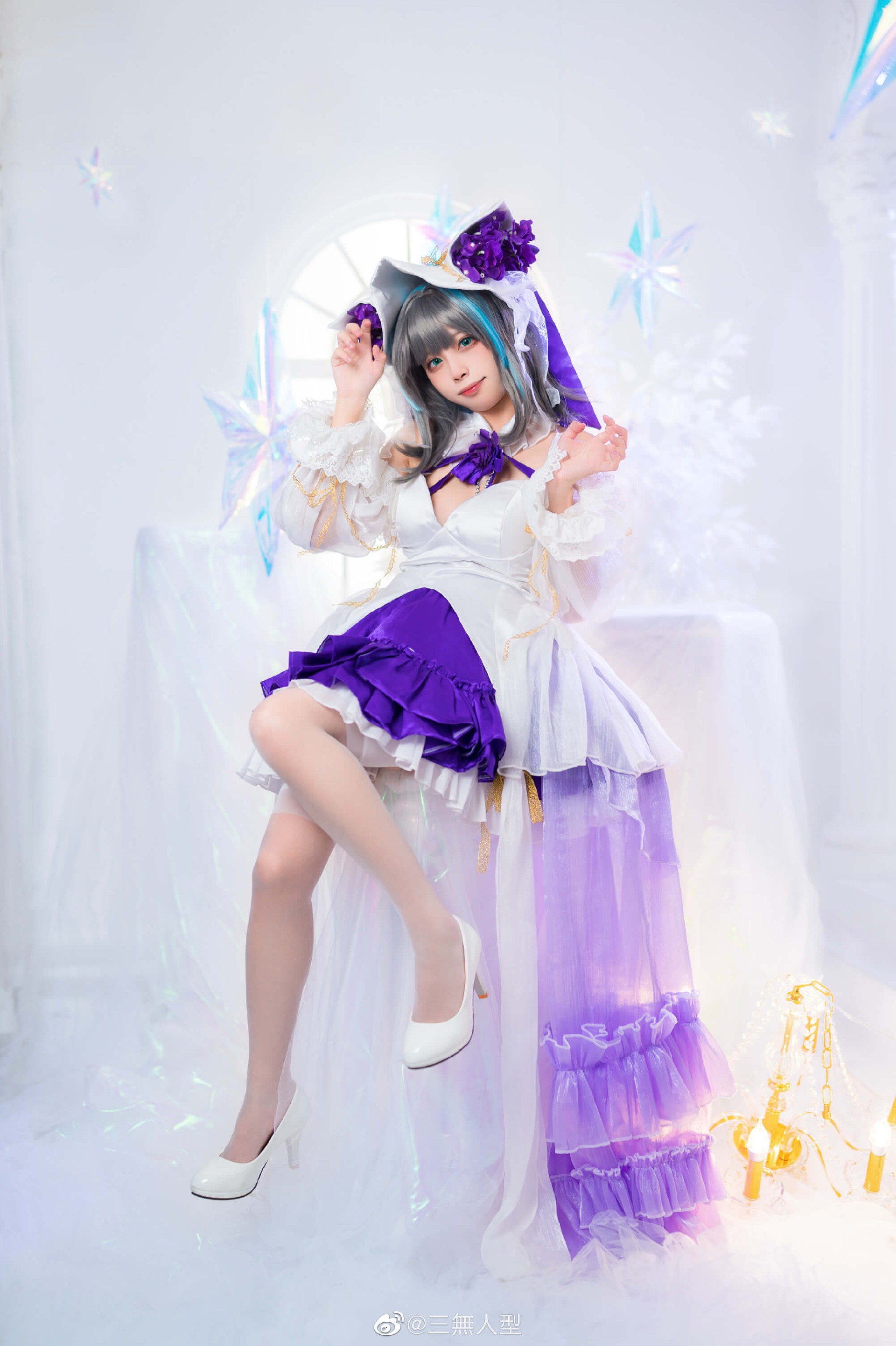 《碧蓝航线》柴郡换装「冰雪公主」cosplay