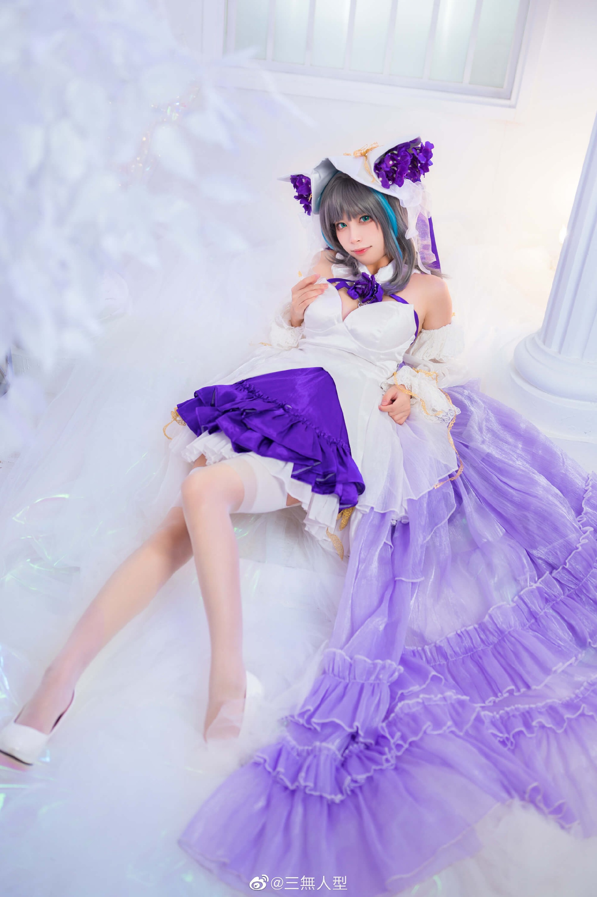 《碧蓝航线》柴郡换装「冰雪公主」cosplay