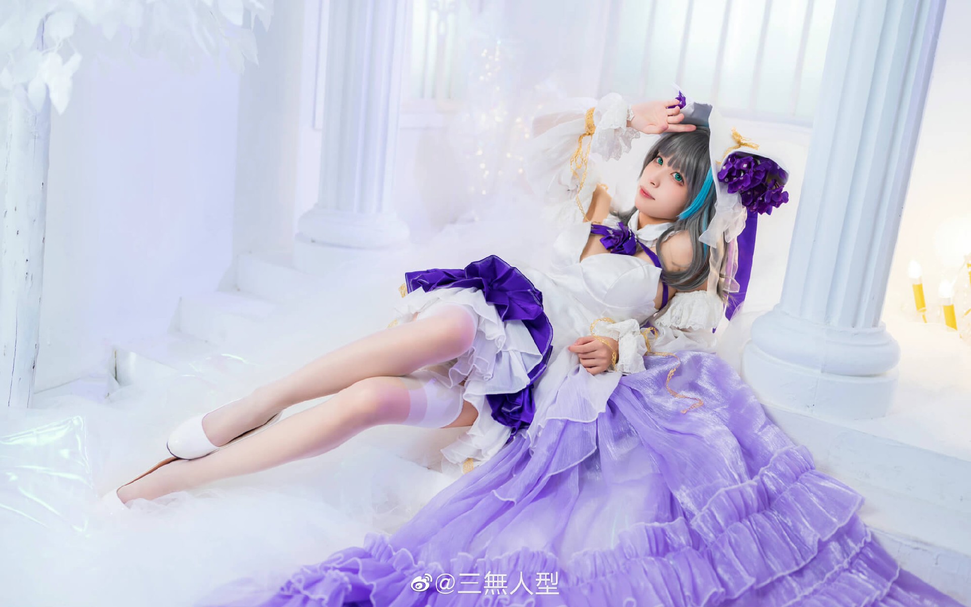 《碧蓝航线》柴郡换装「冰雪公主」cosplay