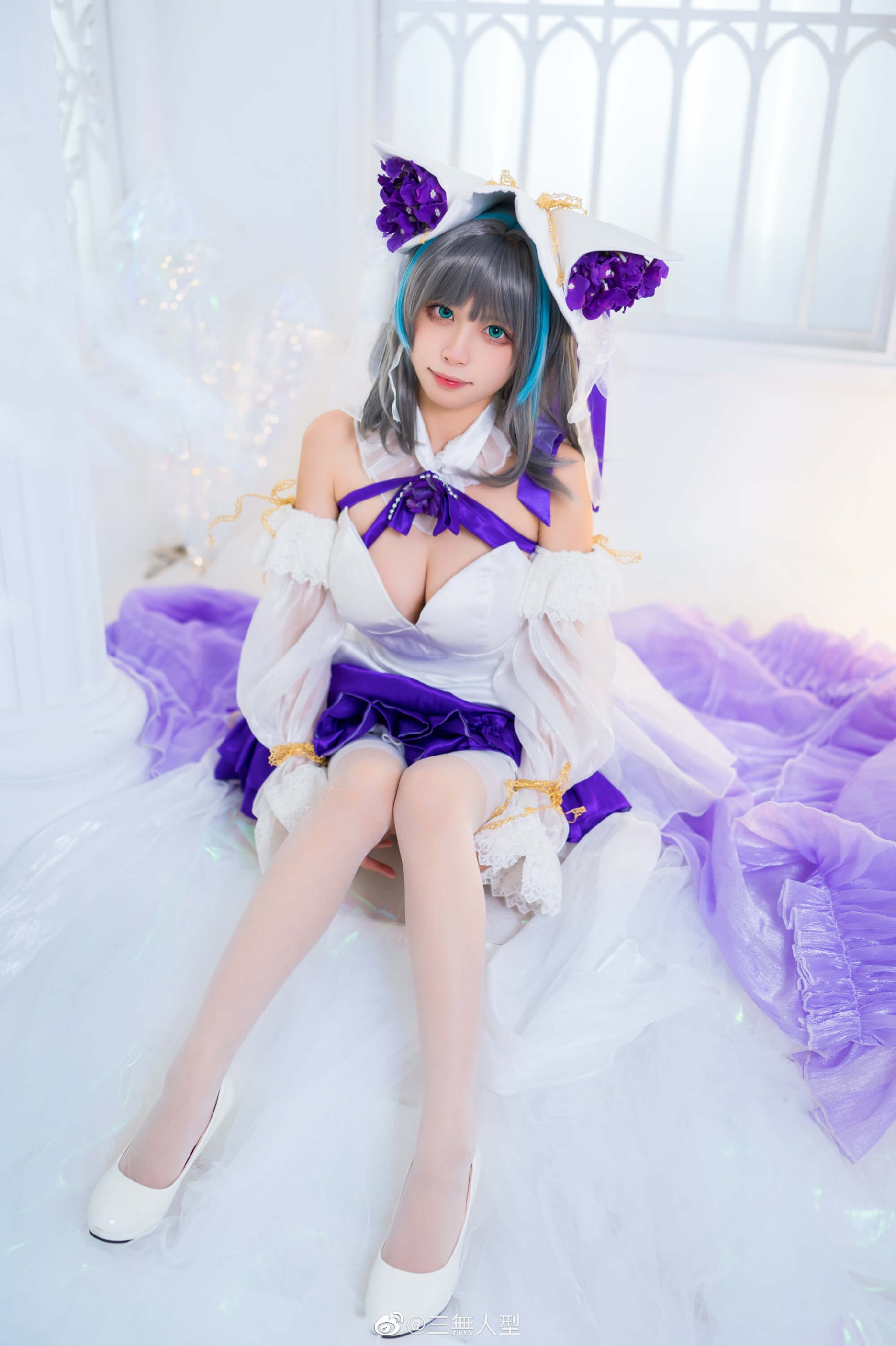 《碧蓝航线》柴郡换装「冰雪公主」cosplay