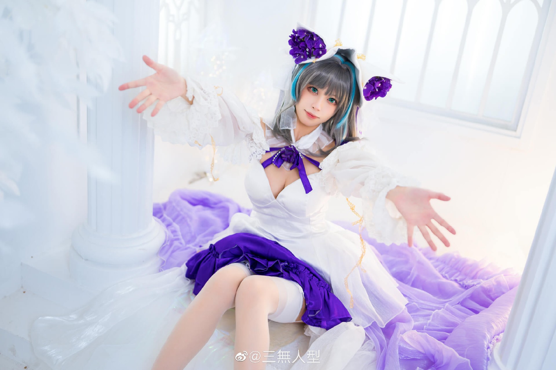 《碧蓝航线》柴郡换装「冰雪公主」cosplay