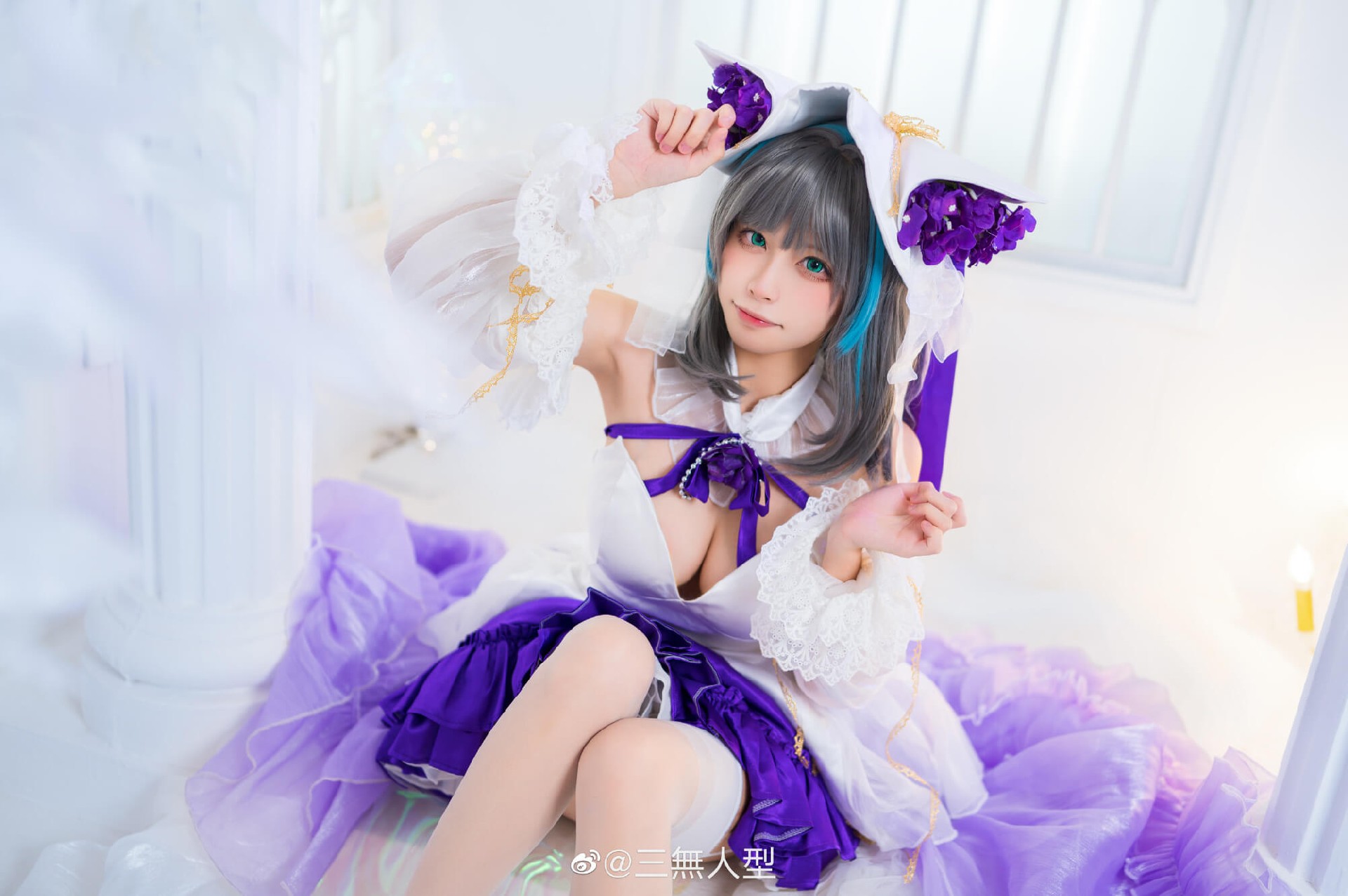 《碧蓝航线》柴郡换装「冰雪公主」cosplay