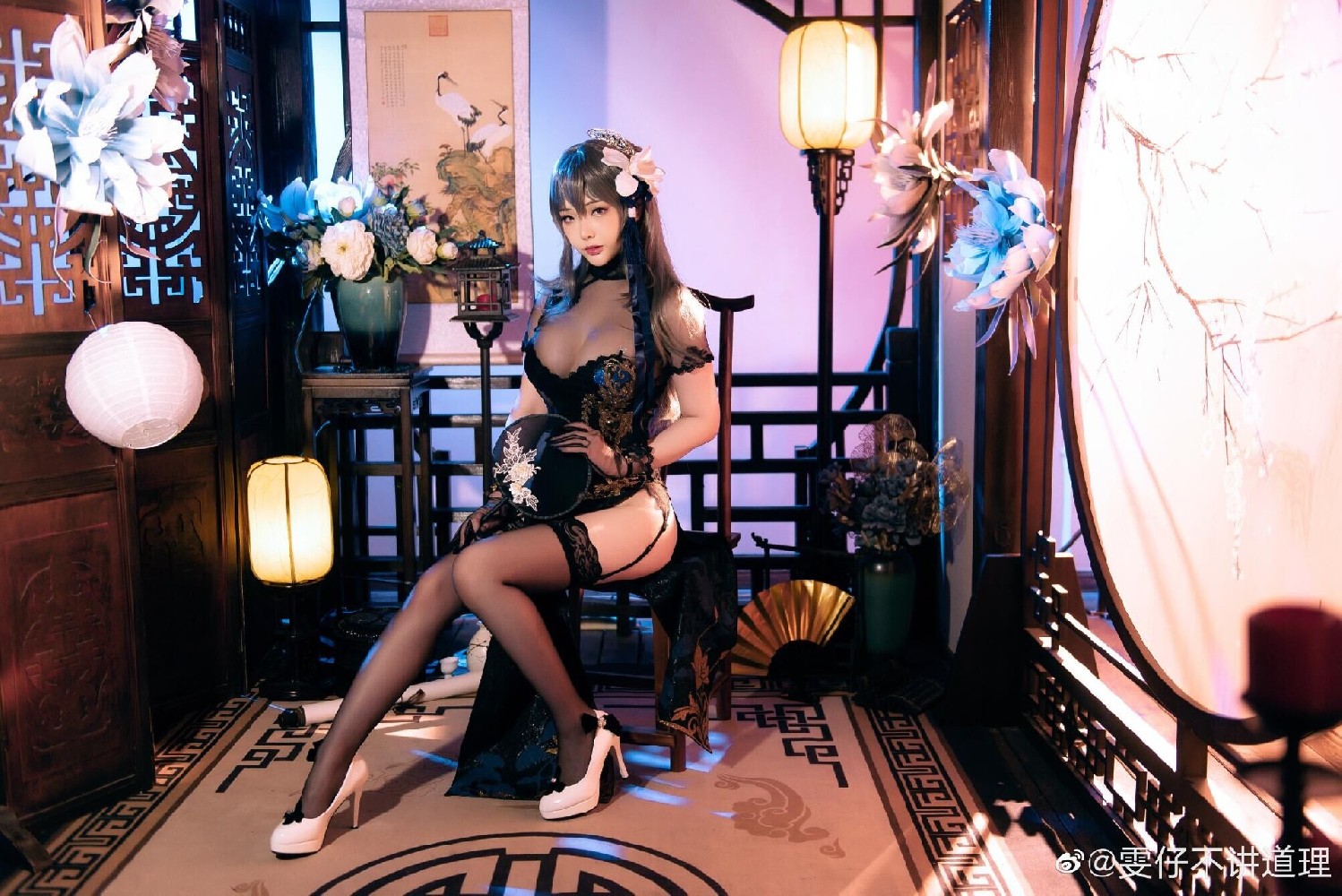 《碧蓝航线》路易九世旗袍换装瑰丽的执勤人cosplay