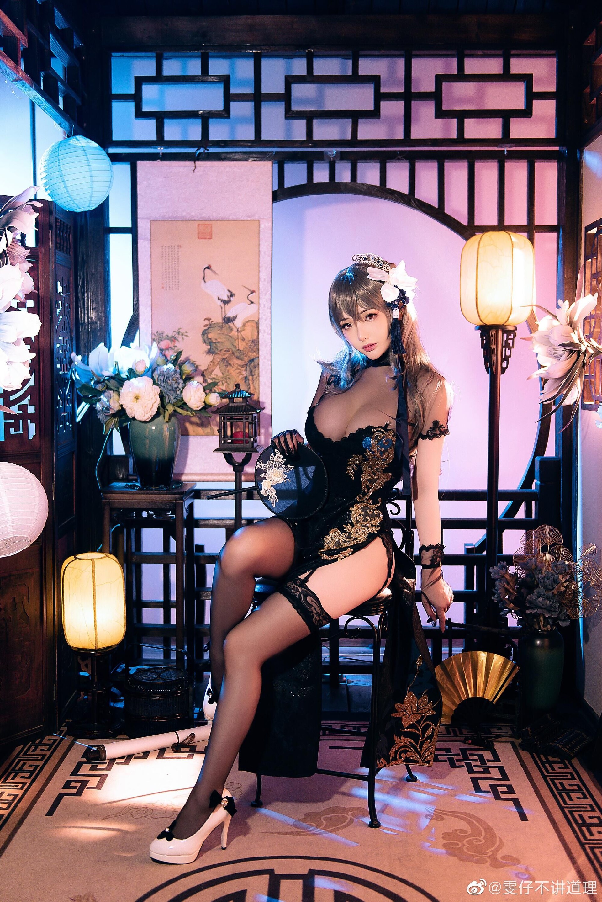 《碧蓝航线》路易九世旗袍换装瑰丽的执勤人cosplay