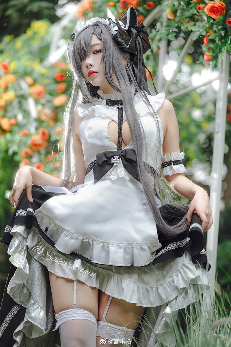 《碧蓝航线》奥古斯特·冯·帕塞瓦尔换装「女仆魔女」cos