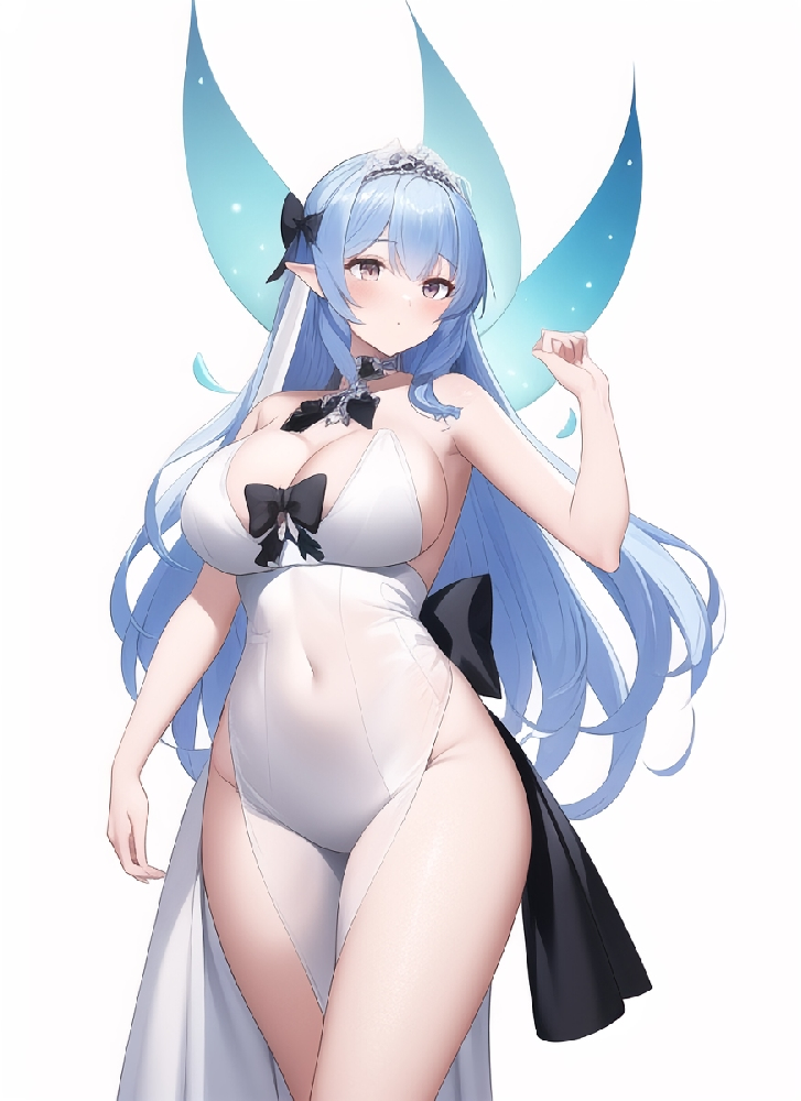 二次元美图:ai作画蓝色头发美少女