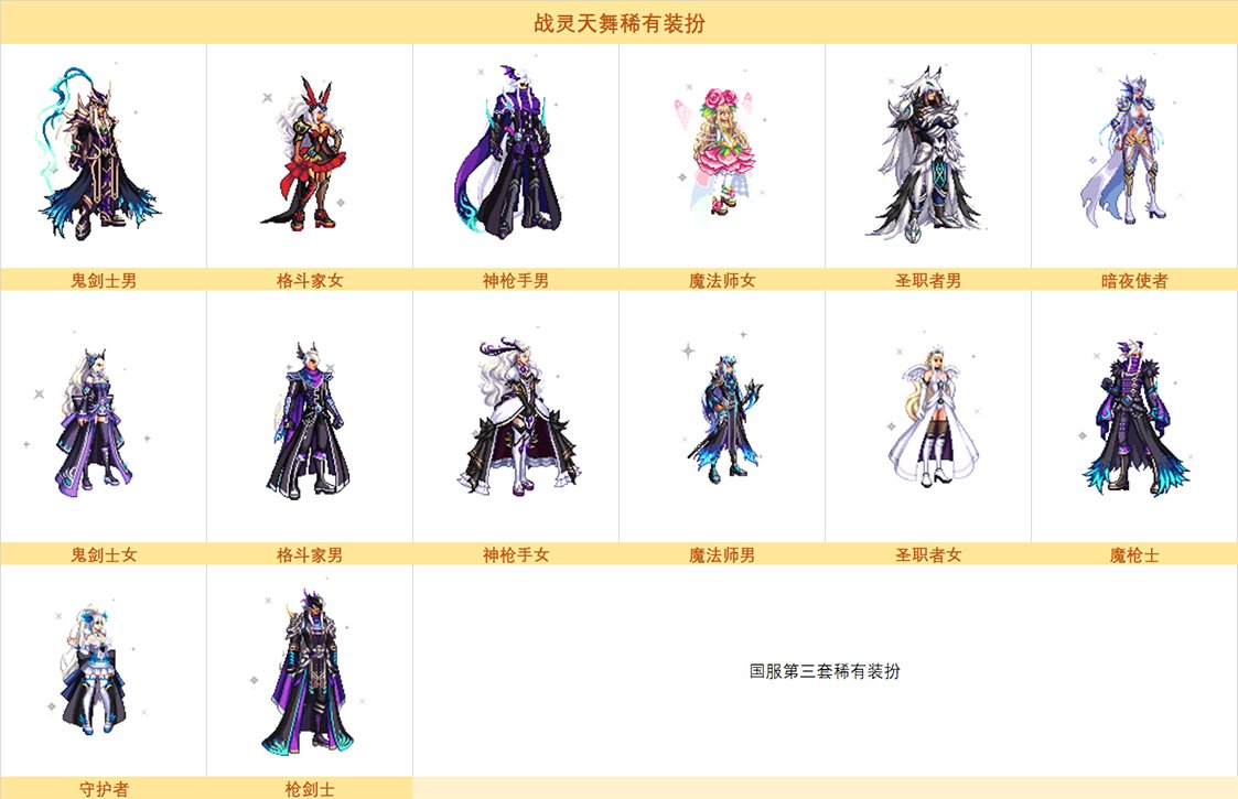 战灵天舞稀有装扮