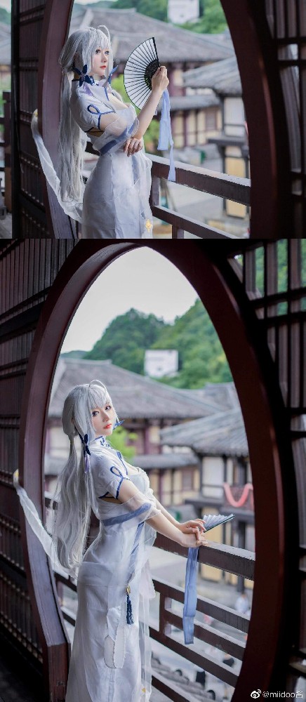 cos《碧蓝航线》光辉旗袍换装「钟情春日」cosplay