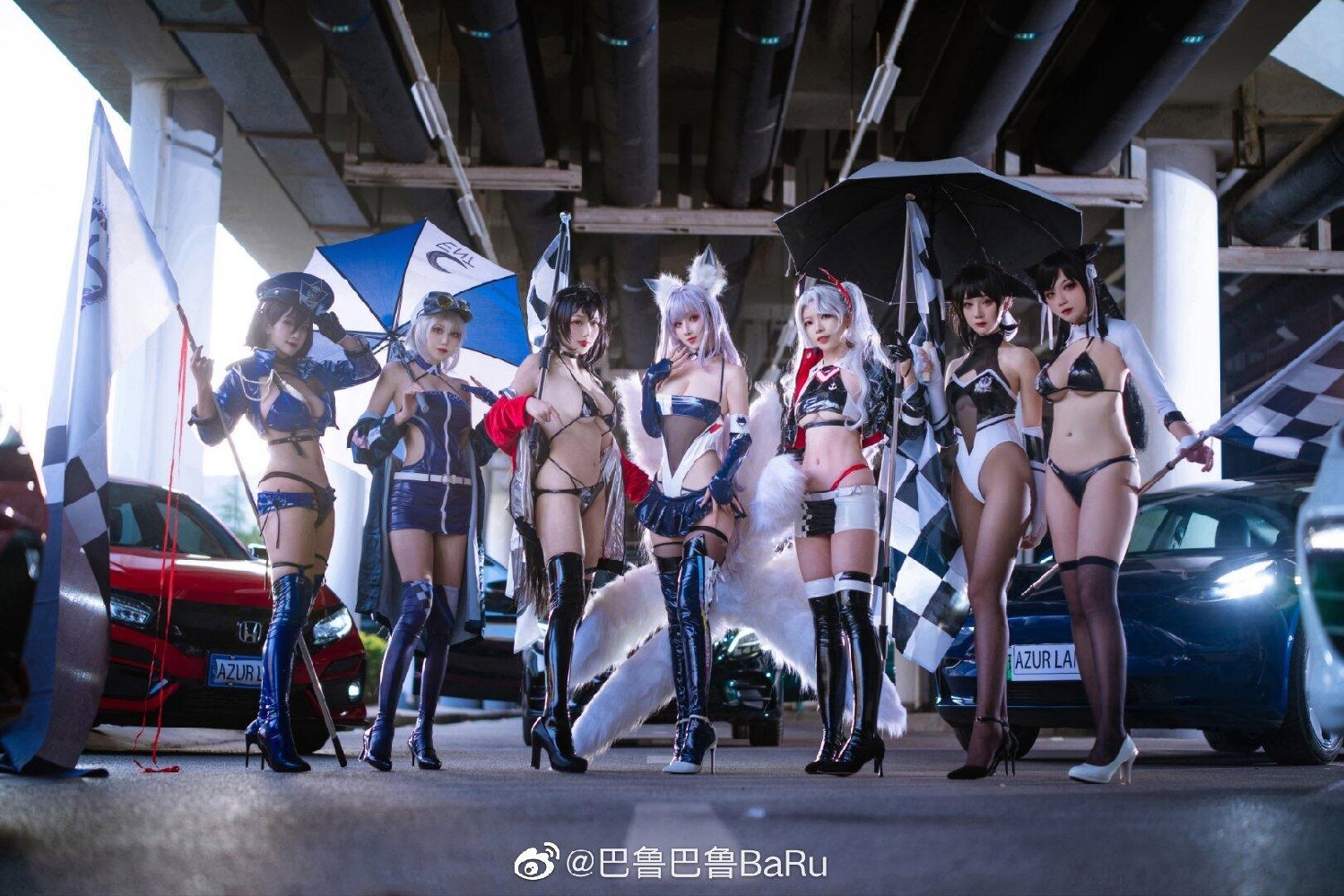COS《碧蓝航线》热门赛车皮肤cosplay