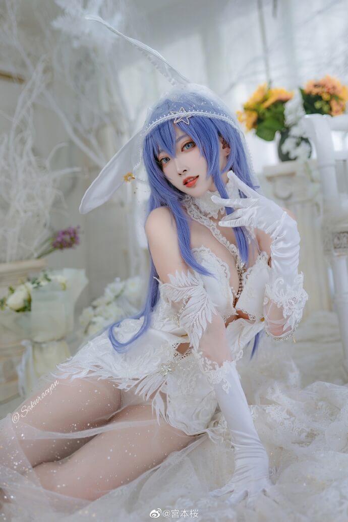 游戏《碧蓝航线》花园婚纱花嫁cos-白雪之仪