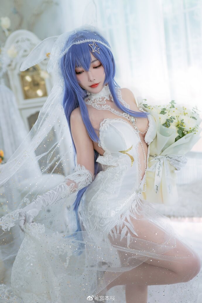 游戏《碧蓝航线》花园婚纱花嫁cos-白雪之仪
