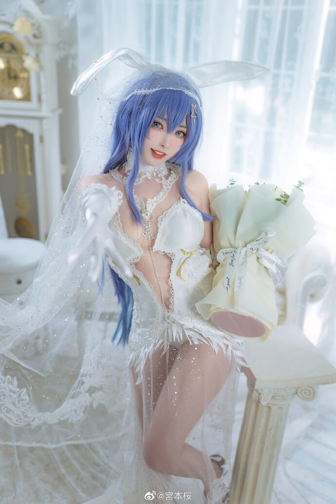 游戏《碧蓝航线》花园婚纱花嫁cos-白雪之仪