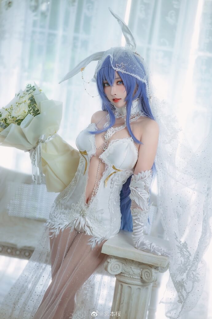游戏《碧蓝航线》花园婚纱花嫁cos-白雪之仪