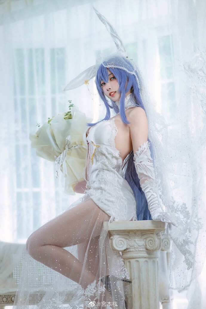 游戏《碧蓝航线》花园婚纱花嫁cos-白雪之仪