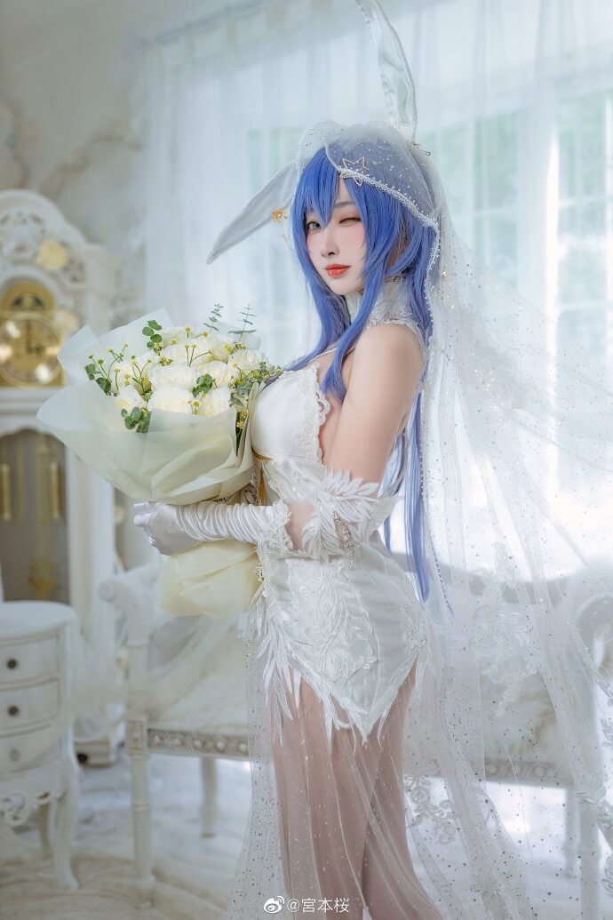 游戏《碧蓝航线》花园婚纱花嫁cos-白雪之仪