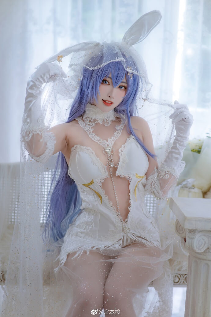 游戏《碧蓝航线》花园婚纱花嫁cos-白雪之仪