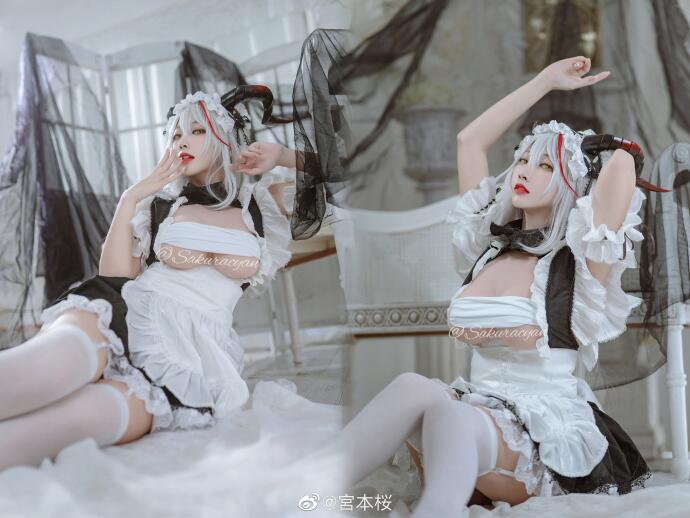 游戏《碧蓝航线》埃吉尔港区的龙女仆cosplay