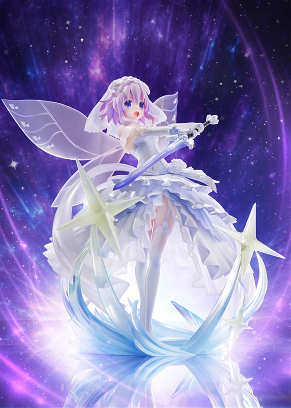 手办《超次元游戏海王星 THE ANIMATION：沐浴阳光的紫茄子花》涅普迪努 小紫婚纱