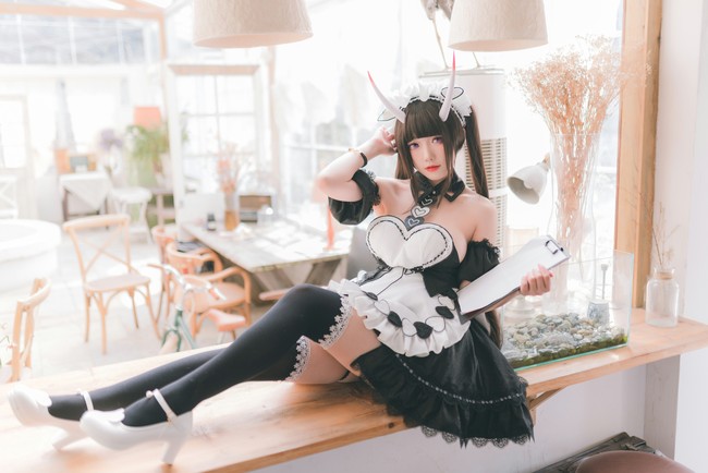 碧蓝航线能代女仆装cosplay