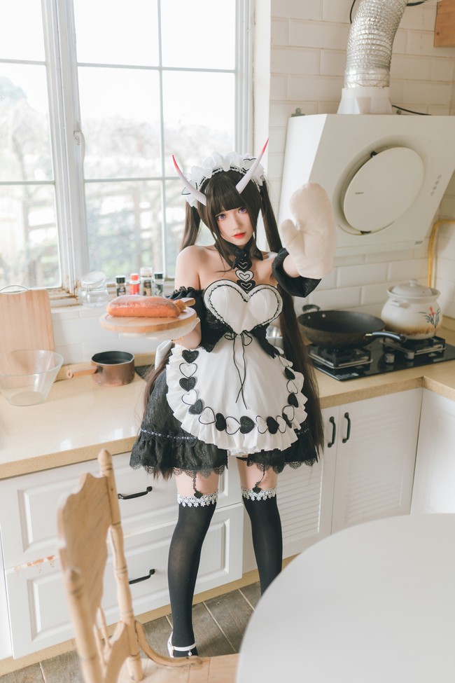 碧蓝航线能代女仆装cosplay