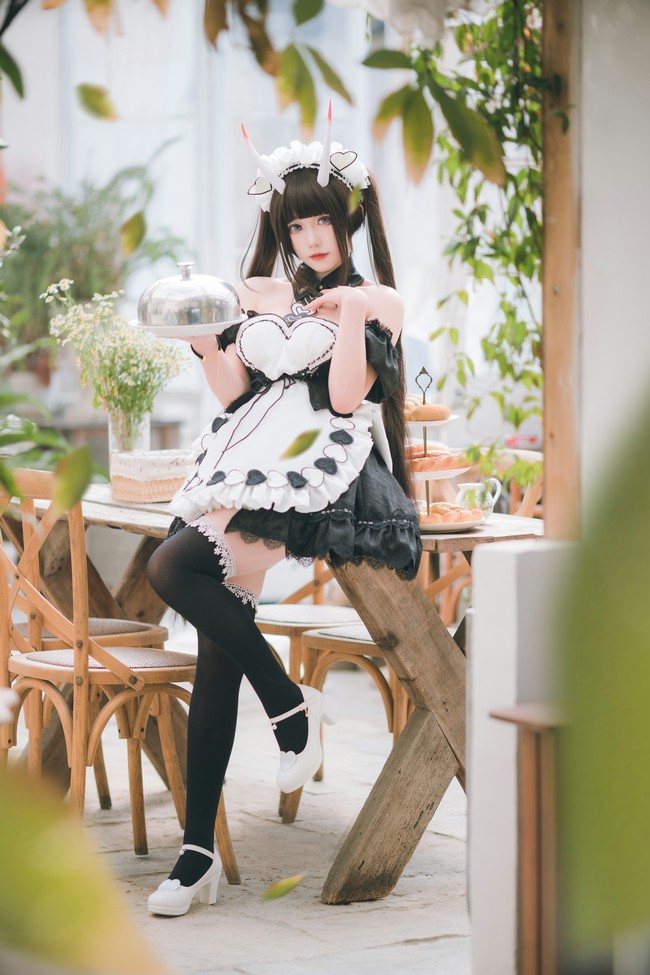 碧蓝航线能代女仆装cosplay