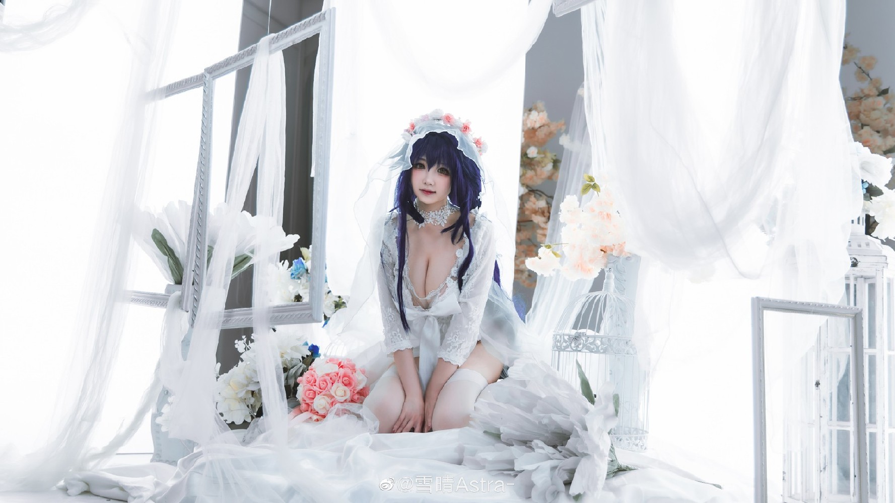 碧蓝航线吾妻婚纱cosplay:优雅中展现绝美性感与可爱