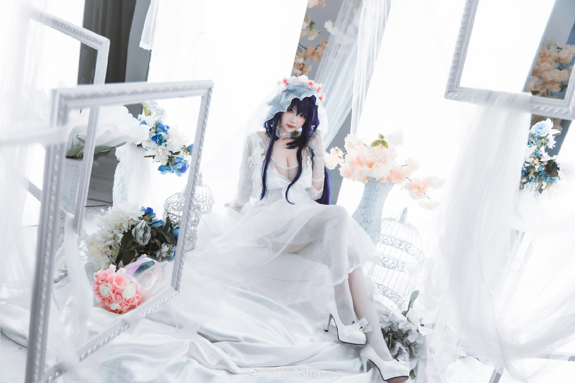 碧蓝航线吾妻婚纱cosplay：优雅中展现绝美性感与可爱