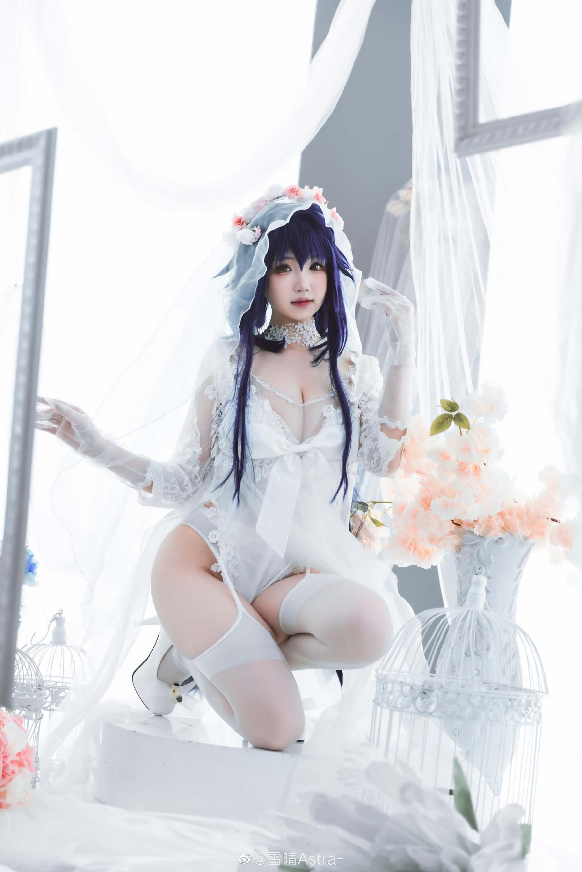 碧蓝航线吾妻婚纱cosplay：优雅中展现绝美性感与可爱