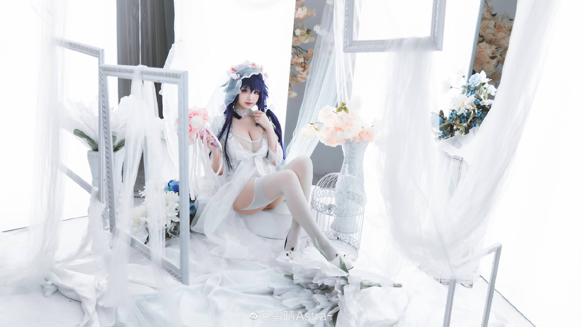 碧蓝航线吾妻婚纱cosplay：优雅中展现绝美性感与可爱
