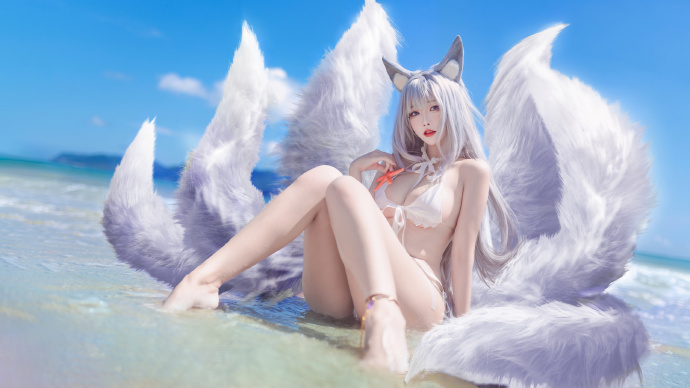 碧蓝航线信浓泳装白沙幽梦cosplay