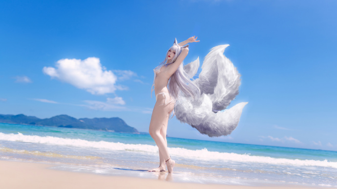 碧蓝航线信浓泳装白沙幽梦cosplay