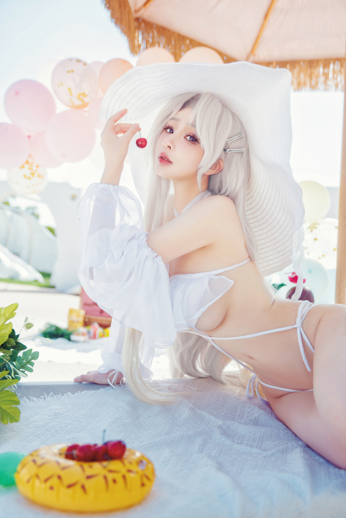 碧蓝航线约克城泳装白昼美人鱼cosplay