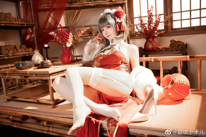 游戏《碧蓝航线》柴郡过场图旗袍cos