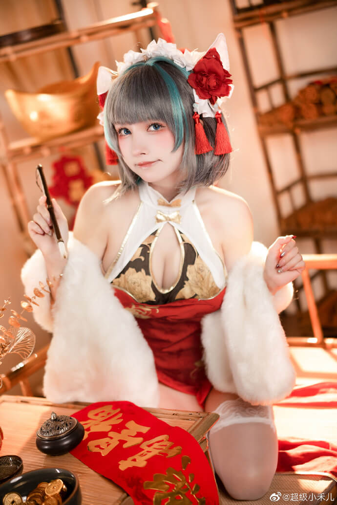 碧蓝航线 柴郡过场图旗袍cos